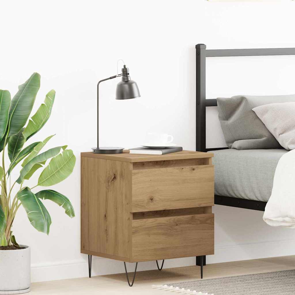 vidaXL Bedside Cabinet Artisan oak 40 x 35 x 50 cm Engineered Wood 1