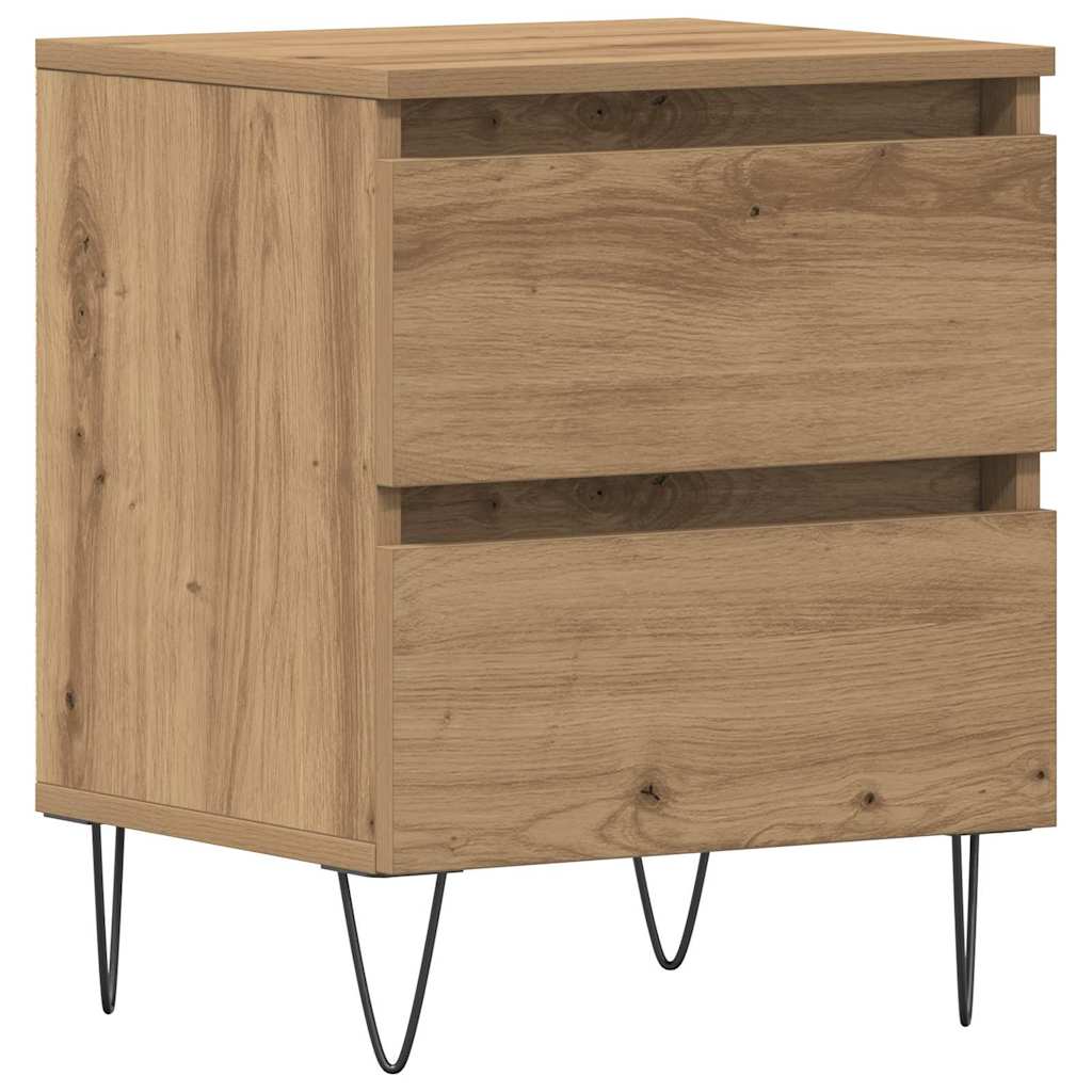 vidaXL Bedside Cabinet Artisan oak 40 x 35 x 50 cm Engineered Wood 2