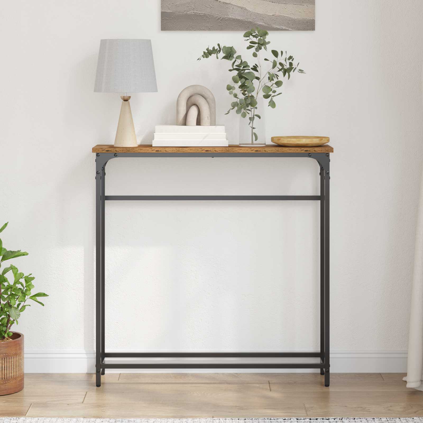 vidaXL Console Table Old Wood 75 x 19.5 x 75 cm Engineered Wood 4