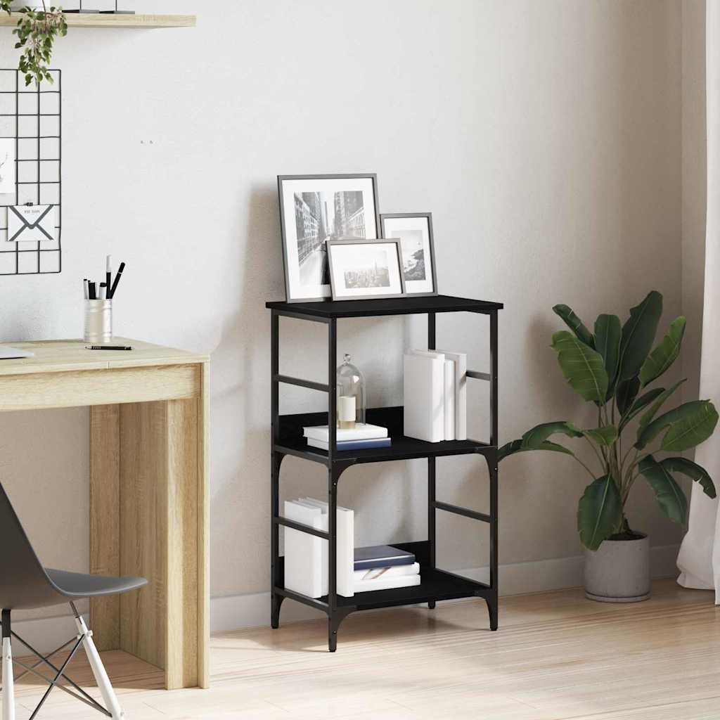 vidaXL Bookshelf 2-Tier 50 x 33 x 82 cm Engineered Wood Black Oak 1