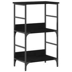 vidaXL Bookshelf 2-Tier 50 x 33 x 82 cm Engineered Wood Black Oak 2