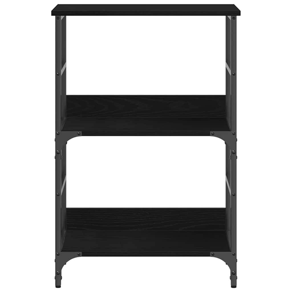 vidaXL Bookshelf 2-Tier 50 x 33 x 82 cm Engineered Wood Black Oak 5