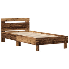 Bed Frame with Headboard Engineered Wood Old Wood 75 x 190 cm