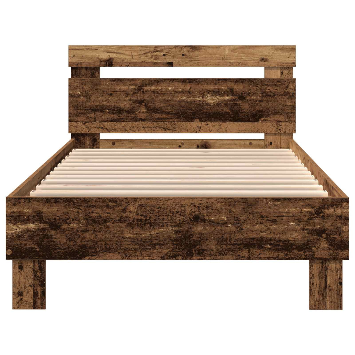Bed Frame with Headboard Engineered Wood Old Wood 75 x 190 cm