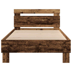 Bed Frame with Headboard Engineered Wood Old Wood 75 x 190 cm