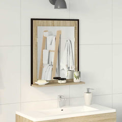 vidaXL Bathroom Mirror Black 50 x 12 x 60 cm Glass and Engineered Wood 1