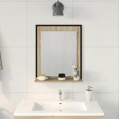 vidaXL Bathroom Mirror Black 50 x 12 x 60 cm Glass and Engineered Wood 4
