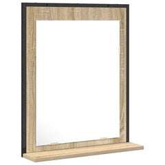 vidaXL Bathroom Mirror Black 50 x 12 x 60 cm Glass and Engineered Wood 2