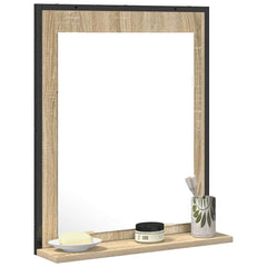vidaXL Bathroom Mirror Black 50 x 12 x 60 cm Glass and Engineered Wood 3