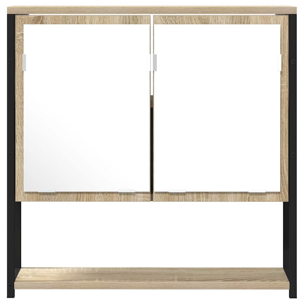 vidaXL Bathroom Mirror Beige 60 x 16 x 60 cm Glass and Engineered Wood 5