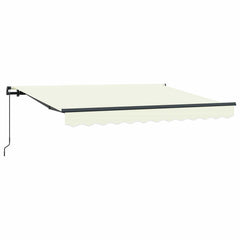 Awning 2.5 x 2 m Light Grey 100% Polyester Manual Cream (anthracite frame)