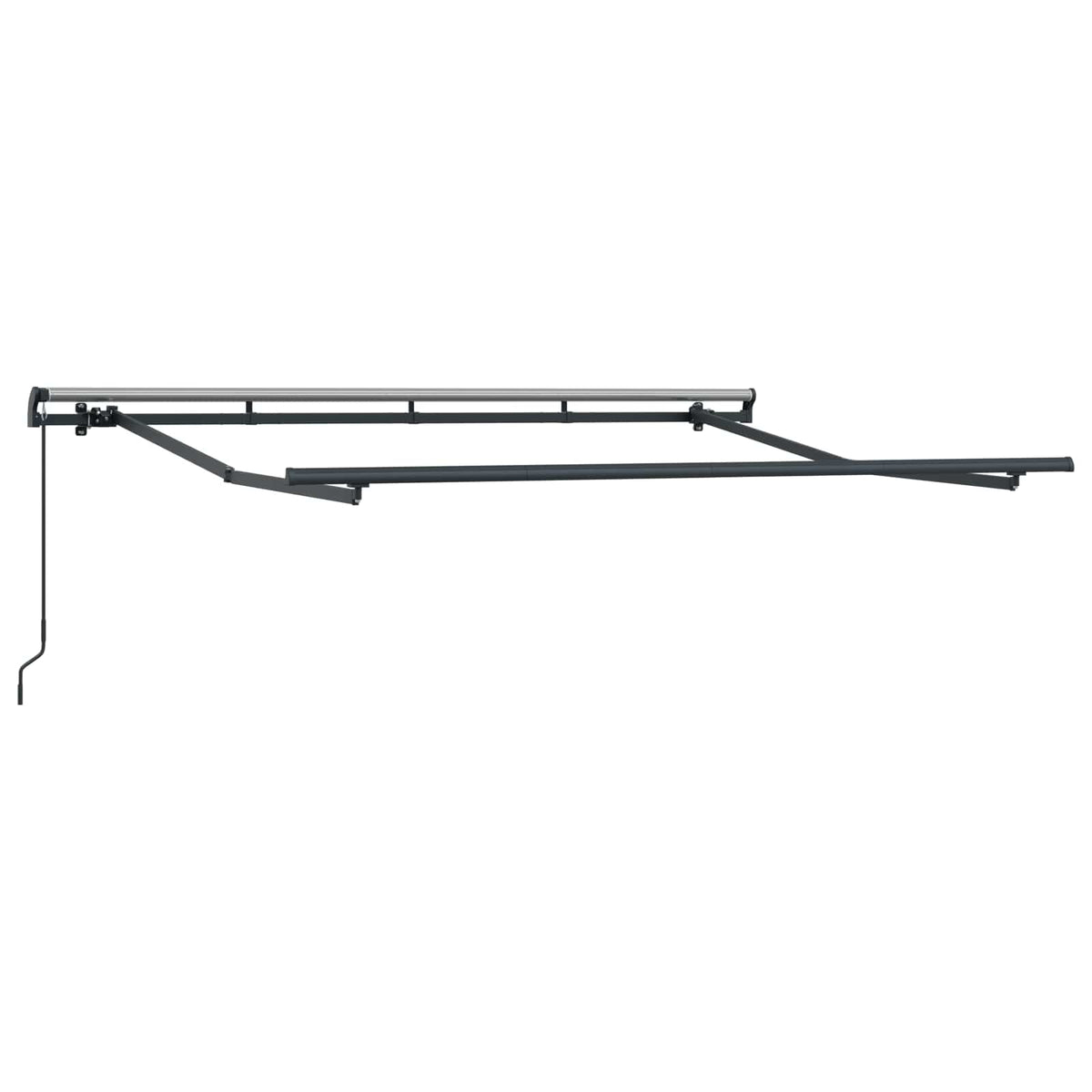 Awning 2.5 x 2 m Light Grey 100% Polyester Manual Cream (anthracite frame)