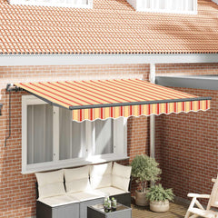 Awning 2.5 x 2 m Light Grey 100% Polyester Manual Yellow and orange (anthracite frame)