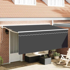 Manual Awning 100% Polyester White 3.5 m Anthracite