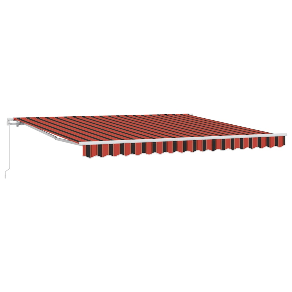 Retractable Awning Orange and Brown 400 x 300 cm with white frame