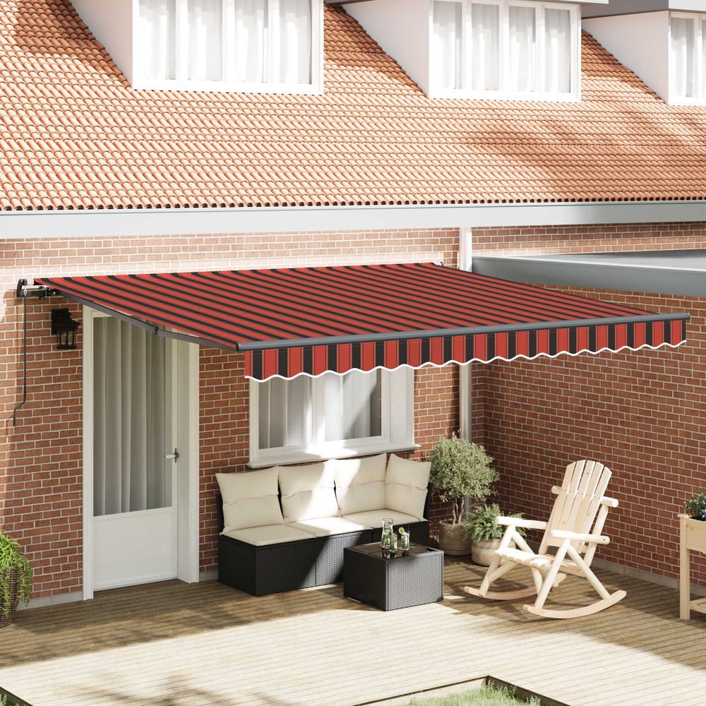 Retractable Awning Orange and Brown 400 x 300 cm with anthracite frame