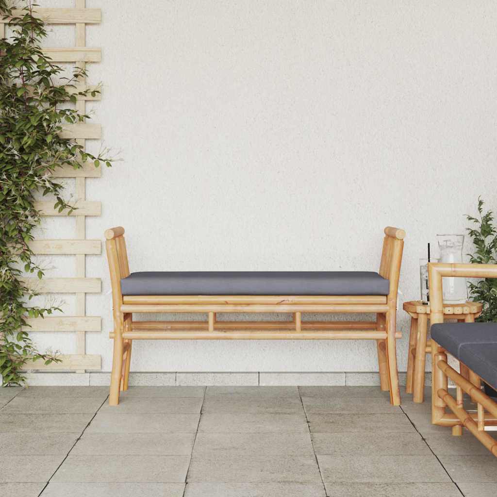 vidaXL Garden Bench 2 -Seater 110 x 38 x 65cm Bamboo Brown Rectangular 3