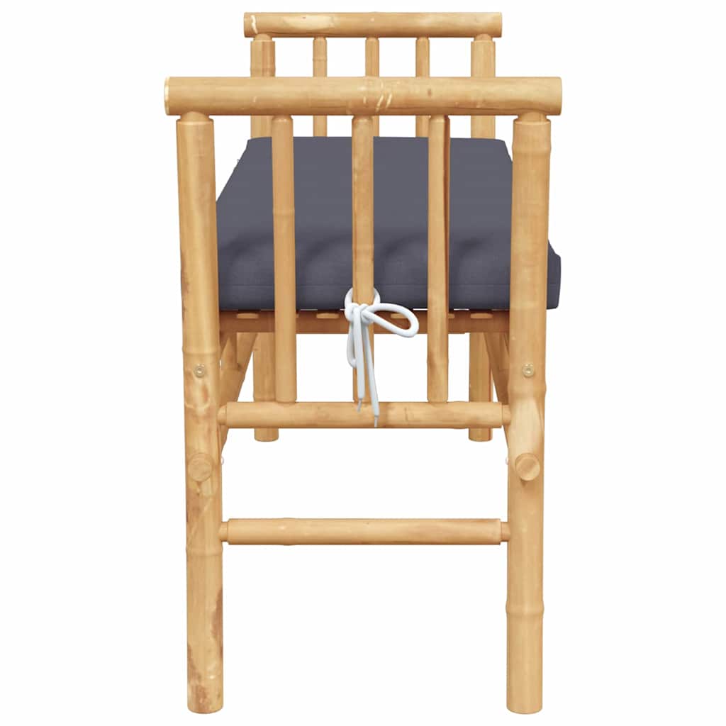vidaXL Garden Bench 2 -Seater 110 x 38 x 65cm Bamboo Brown Rectangular 5