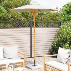 Garden Parasol Round Ø 150 x 210 cm Bamboo Cream white 180 cm 230 cm 180 cm