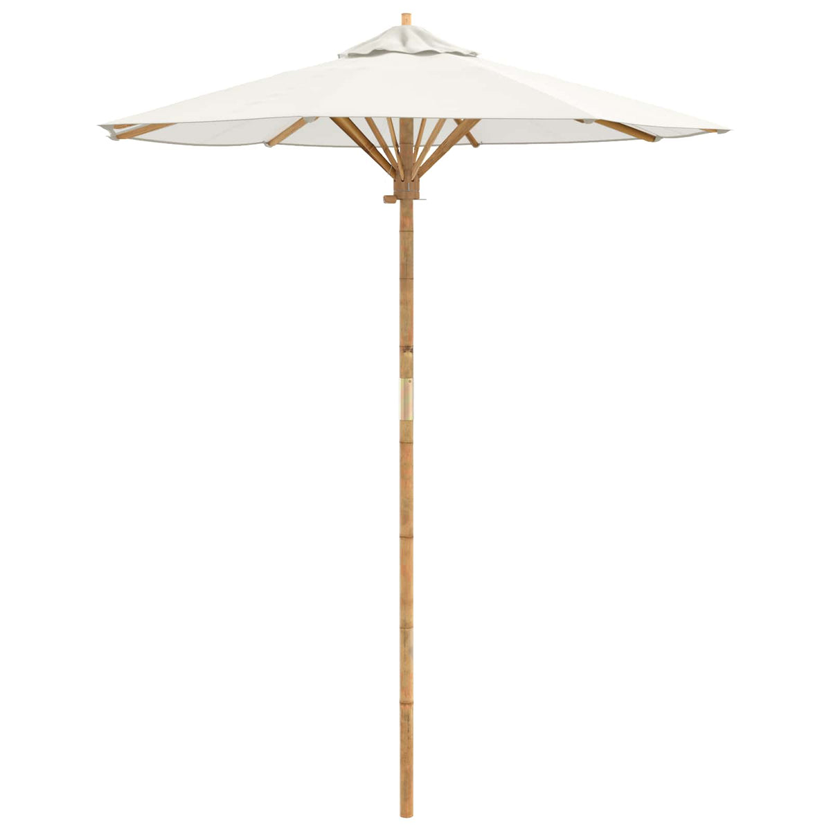Garden Parasol Round Ø 150 x 210 cm Bamboo Cream white 180 cm 230 cm 180 cm