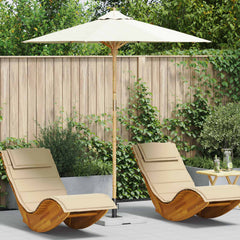 vidaXL Garden Parasol Ø 217 x 230 cm Bamboo Round Cream White 1