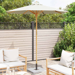 vidaXL Garden Parasol Ø 217 x 230 cm Bamboo Round Cream White 3