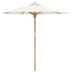 vidaXL Garden Parasol Ø 217 x 230 cm Bamboo Round Cream White 2
