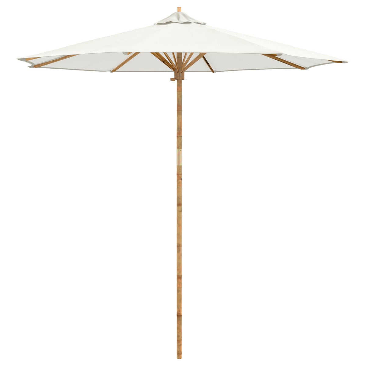 Garden Parasol Round Ø 150 x 210 cm Bamboo Cream white 240 cm 260 cm 240 cm