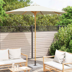 Garden Parasol Round Ø 150 x 210 cm Bamboo Cream white 270 cm 260 cm 270 cm