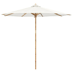 Garden Parasol Round Ø 150 x 210 cm Bamboo Cream white 270 cm 260 cm 270 cm