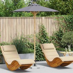 vidaXL Garden Parasol Ø 180 x 230 cm Bamboo Round Dark Grey 1