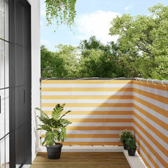 vidaXL Balcony Screen Yellow and White Stripe 120x700 cm 1