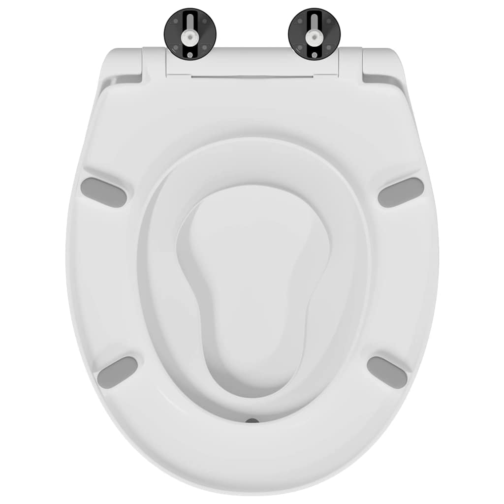 vidaXL Toilet Seat White 47 x 37 x 4 cm Duroplast 6