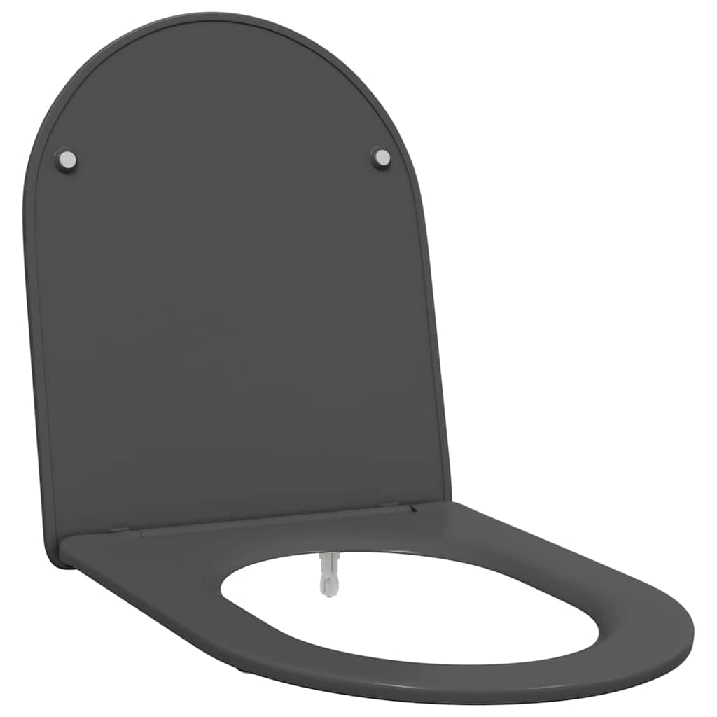 vidaXL Toilet Seat Anthracite 47 x 36 x 3.4 cm Duroplast 2