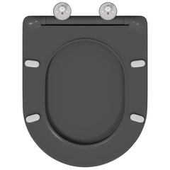 vidaXL Toilet Seat Anthracite 47 x 36 x 3.4 cm Duroplast 5