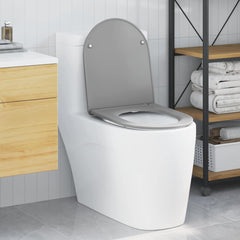 vidaXL Toilet Seat Grey 47 x 36 x 3.4 cm Duroplast 1