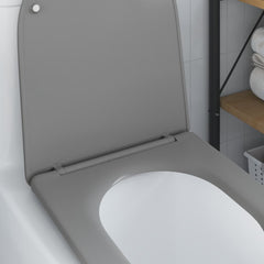 vidaXL Toilet Seat Grey 47 x 36 x 3.4 cm Duroplast 4