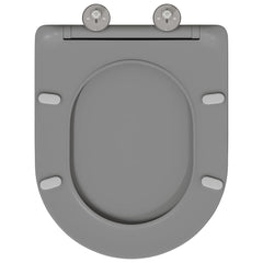 vidaXL Toilet Seat Grey 47 x 36 x 3.4 cm Duroplast 5