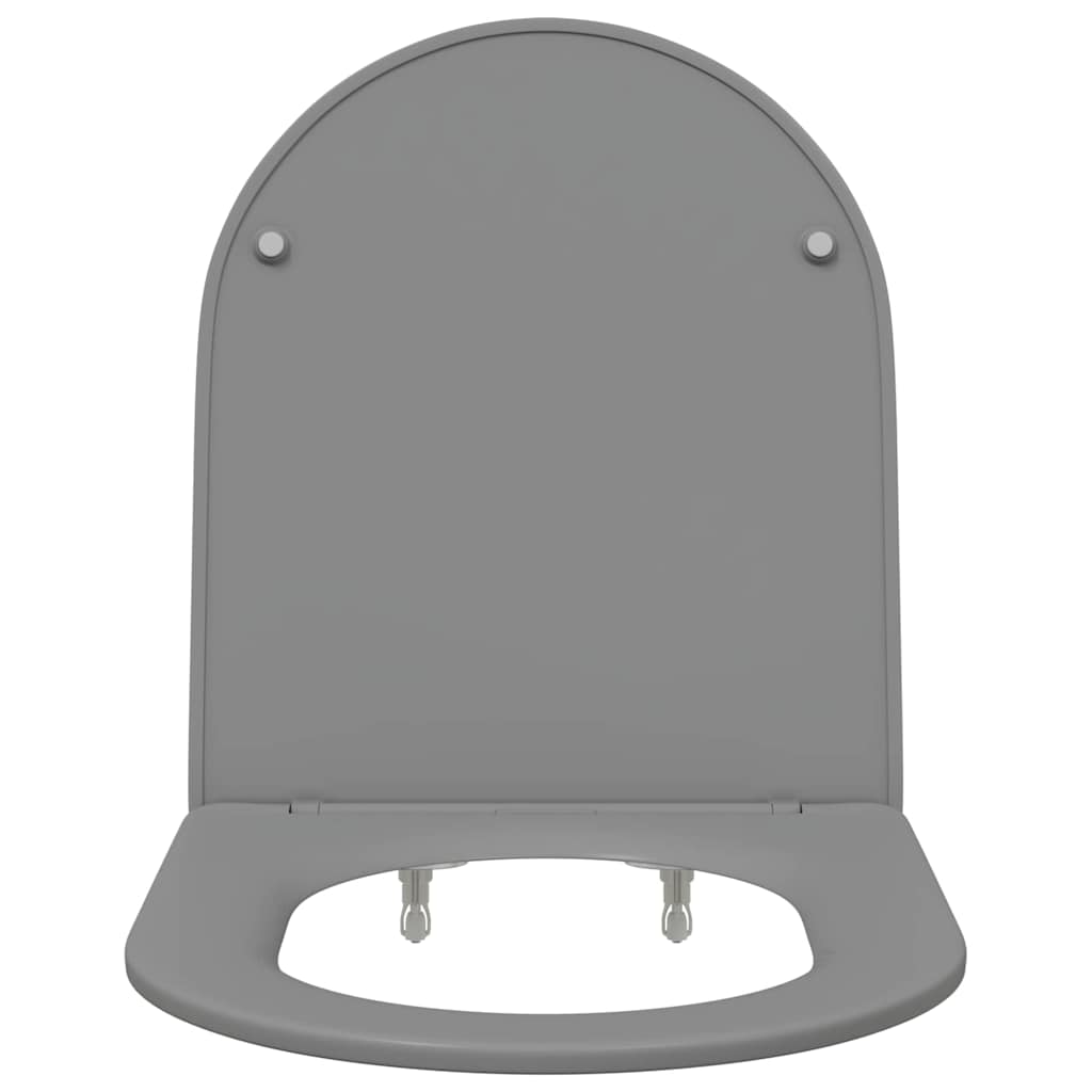 vidaXL Toilet Seat Grey 47 x 36 x 3.4 cm Duroplast 6