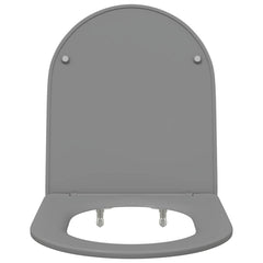 vidaXL Toilet Seat Grey 47 x 36 x 3.4 cm Duroplast 6