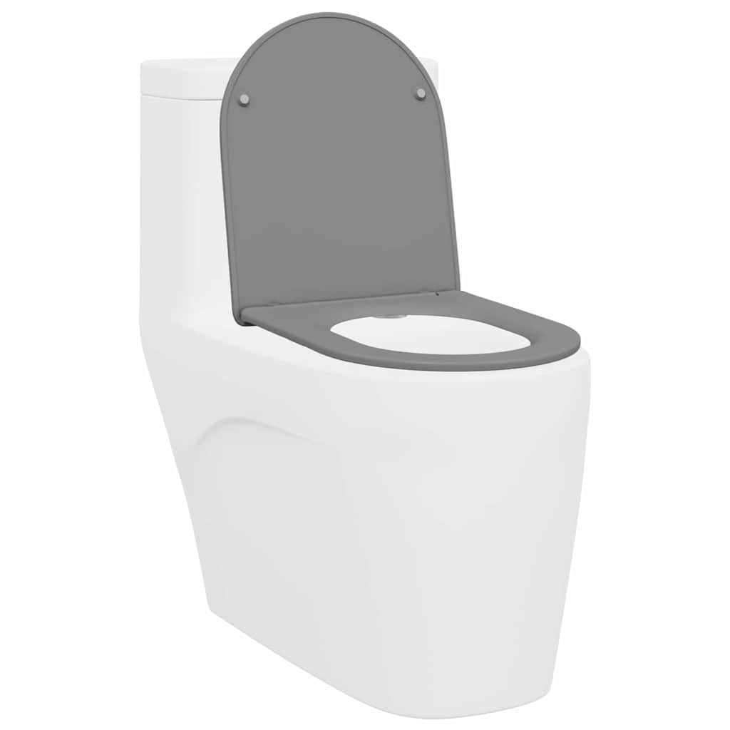 vidaXL Toilet Seat Grey 47 x 36 x 3.4 cm Duroplast 3