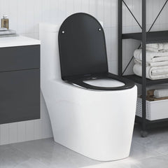vidaXL Toilet Seat Black 47 x 36 x 3.4 cm Duroplast 1