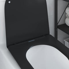 vidaXL Toilet Seat Black 47 x 36 x 3.4 cm Duroplast 4