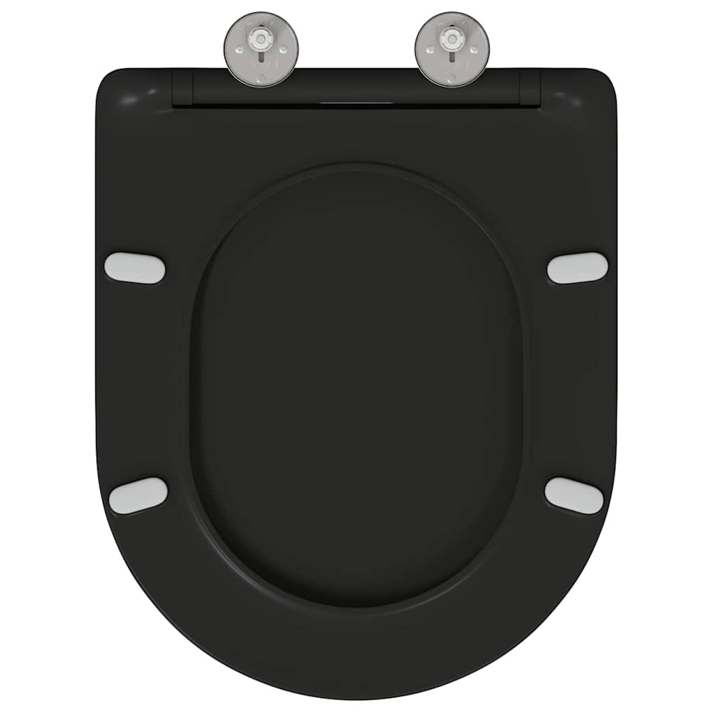 vidaXL Toilet Seat Black 47 x 36 x 3.4 cm Duroplast 5