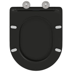 vidaXL Toilet Seat Black 47 x 36 x 3.4 cm Duroplast 5