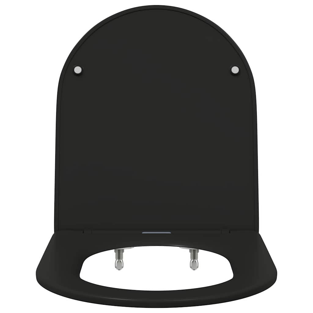 vidaXL Toilet Seat Black 47 x 36 x 3.4 cm Duroplast 6