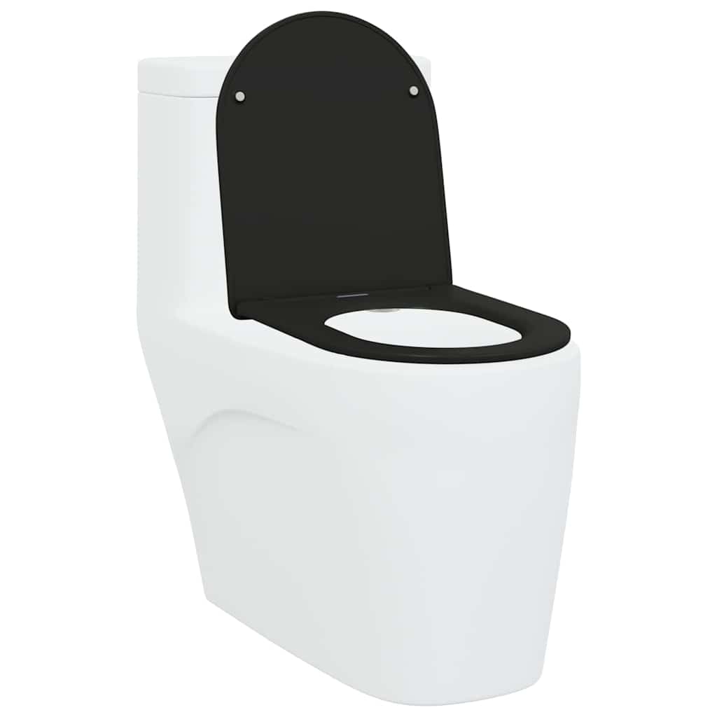 vidaXL Toilet Seat Black 47 x 36 x 3.4 cm Duroplast 3