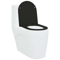 vidaXL Toilet Seat Black 47 x 36 x 3.4 cm Duroplast 3