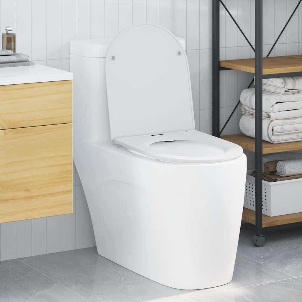 vidaXL Toilet Seat White 47 x 36 x 3.4 cm Duroplast 1