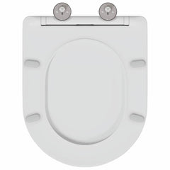vidaXL Toilet Seat White 47 x 36 x 3.4 cm Duroplast 5